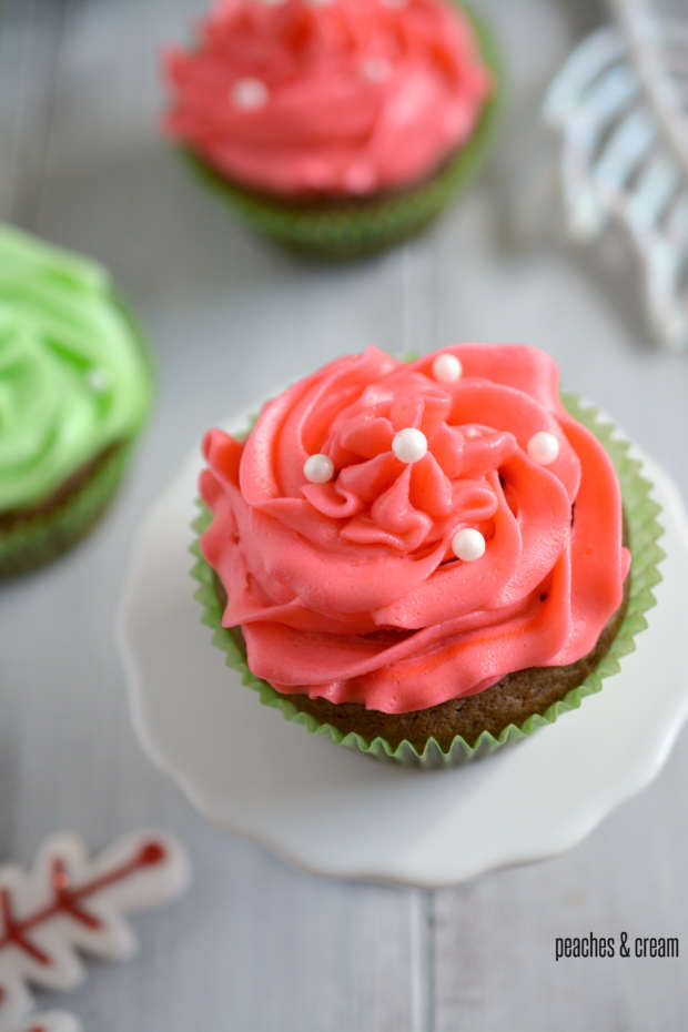 Chocolate Cupcakes with Peppermint Frosting