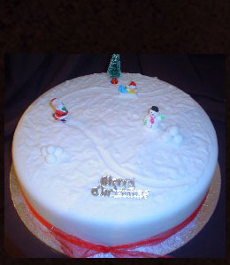 Christmas Snow Scene Cake