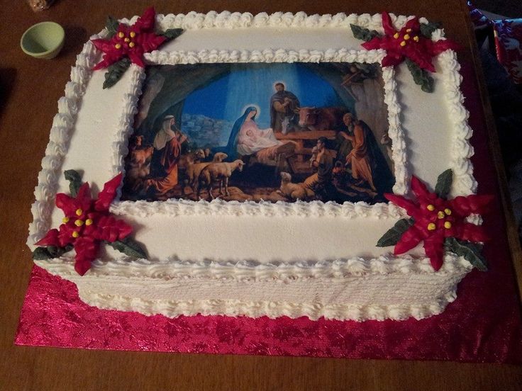 Christmas with Nativity Scene Cake