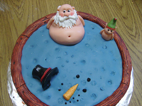 Christmas with Santa in a Hot Tub Cakes