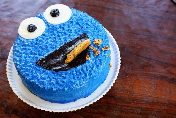 Cookie Monster Birthday Cake