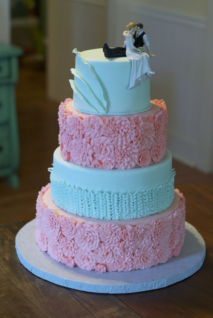 8 Photos of Coral Buttercream Wedding Cakes