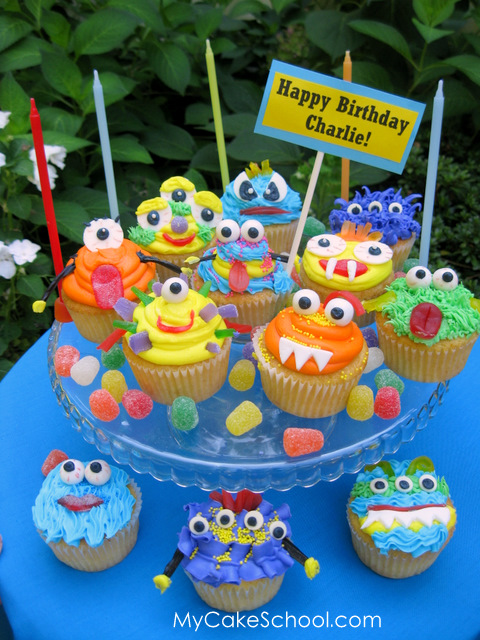 Cute Monster Cupcakes