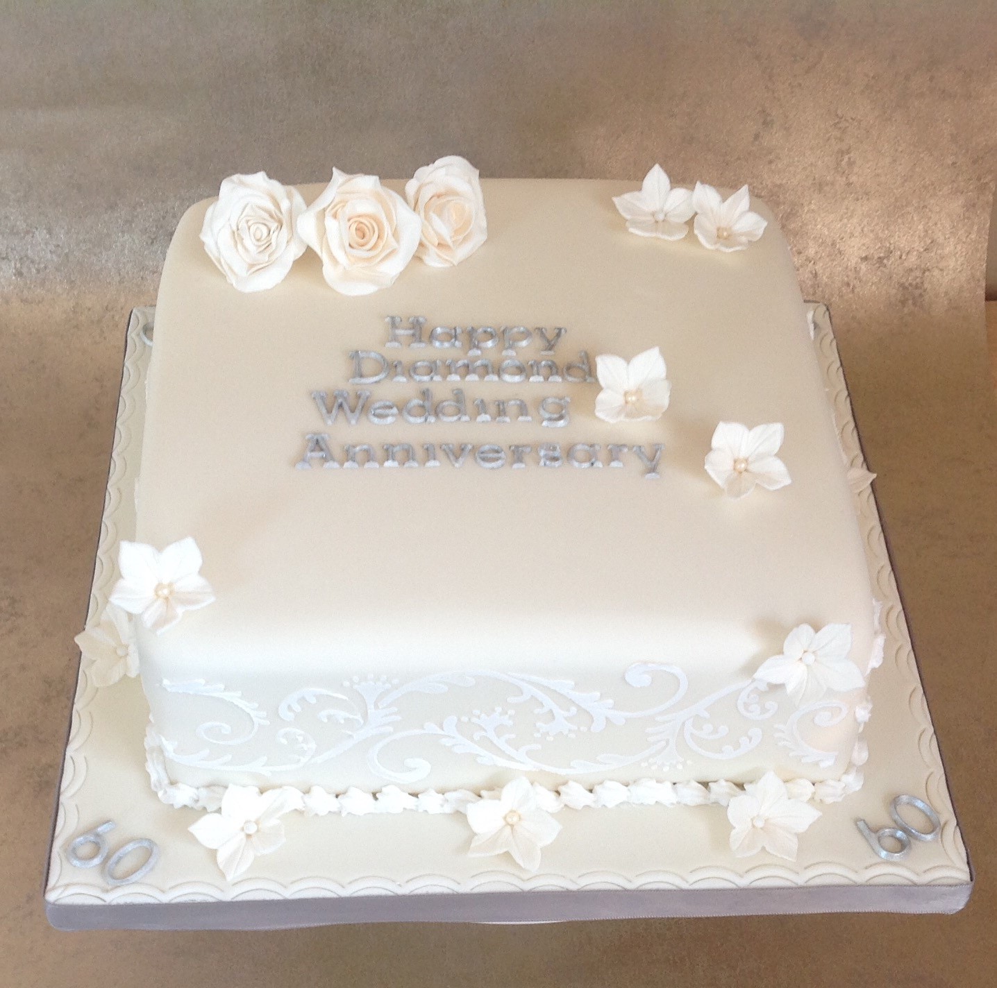 Diamond Anniversary Wedding Cake