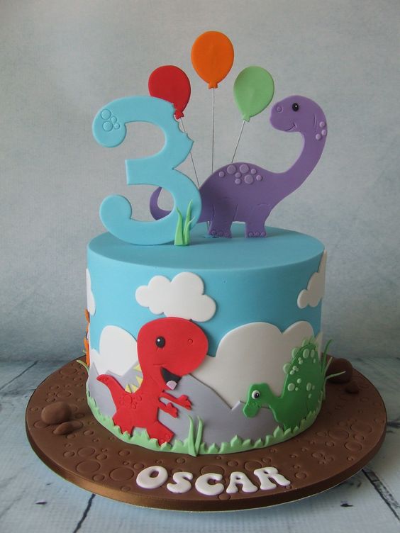 Dinosaur 1st Birthday Cakes for Boys