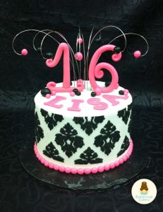 Elegant Sweet 16 Birthday Cake