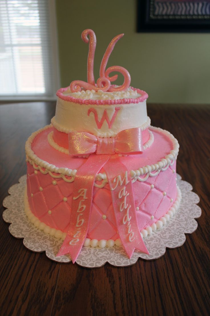 Elegant Sweet 16 Birthday Cake