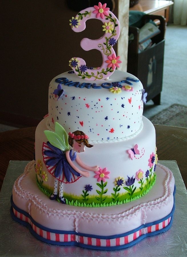 Fairy Birthday Cake and Flowers