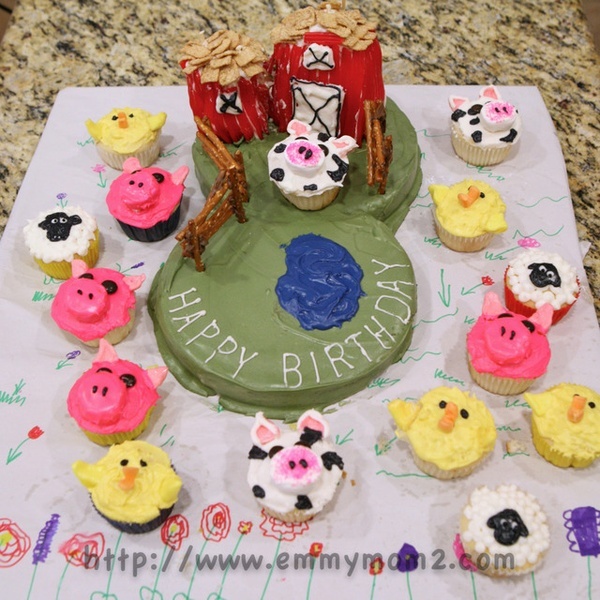 Farm Animals Birthday Cake