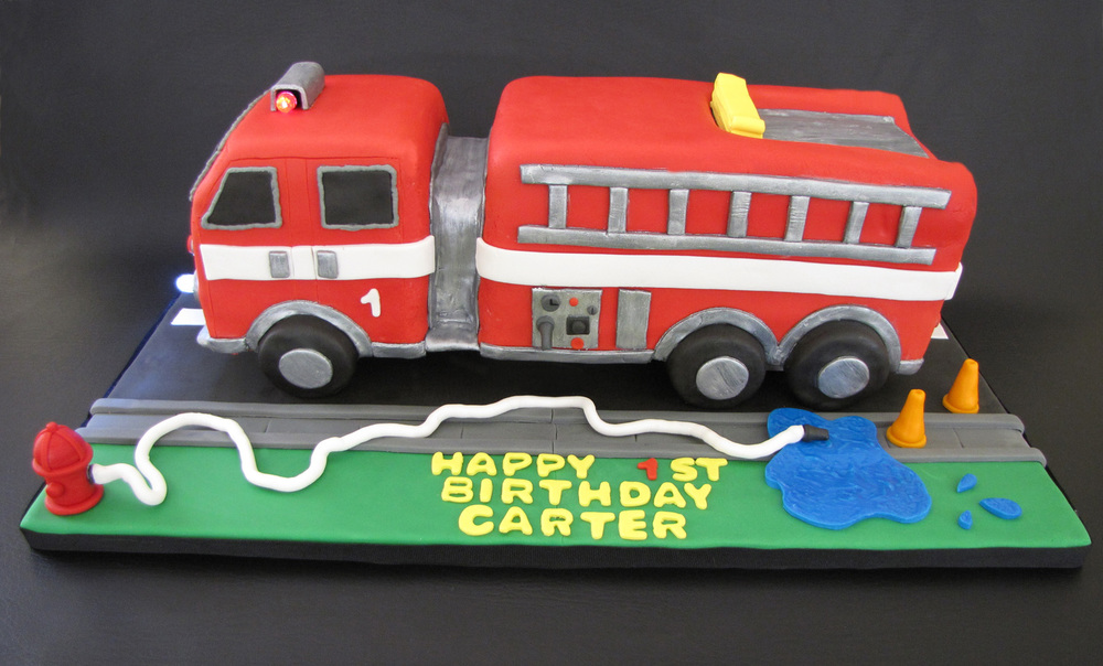 Fire Truck Birthday Party Cake