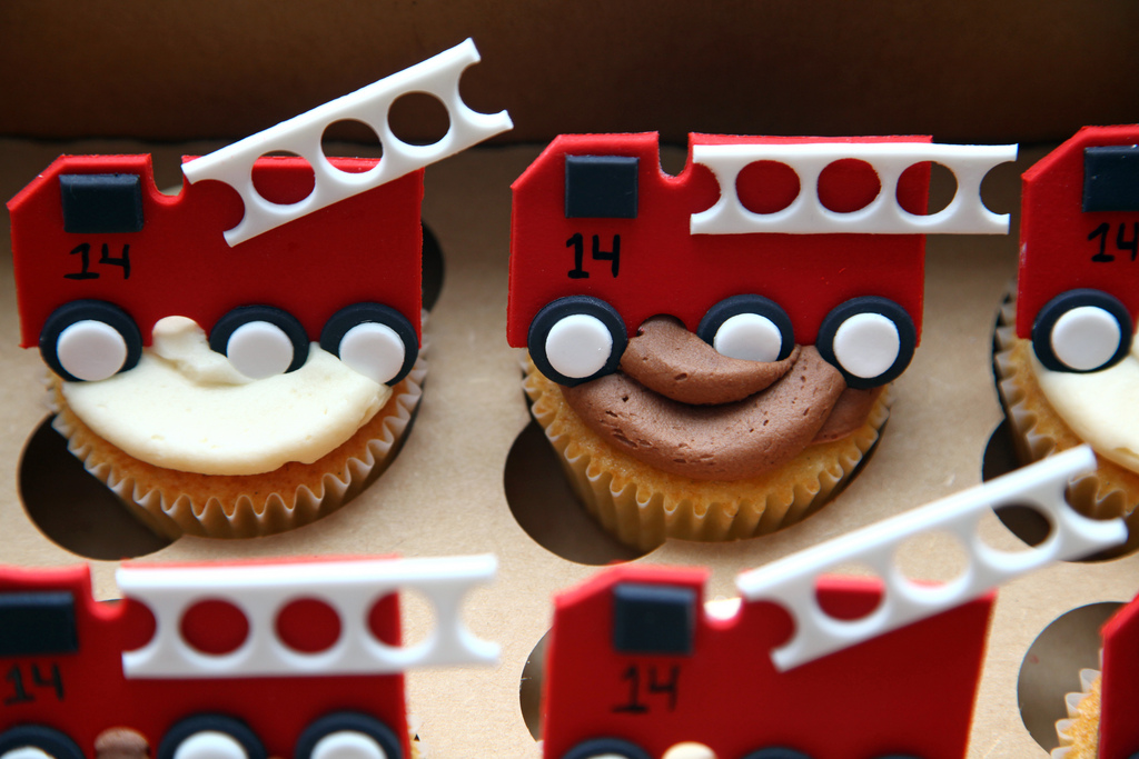 Fire Truck Cupcakes