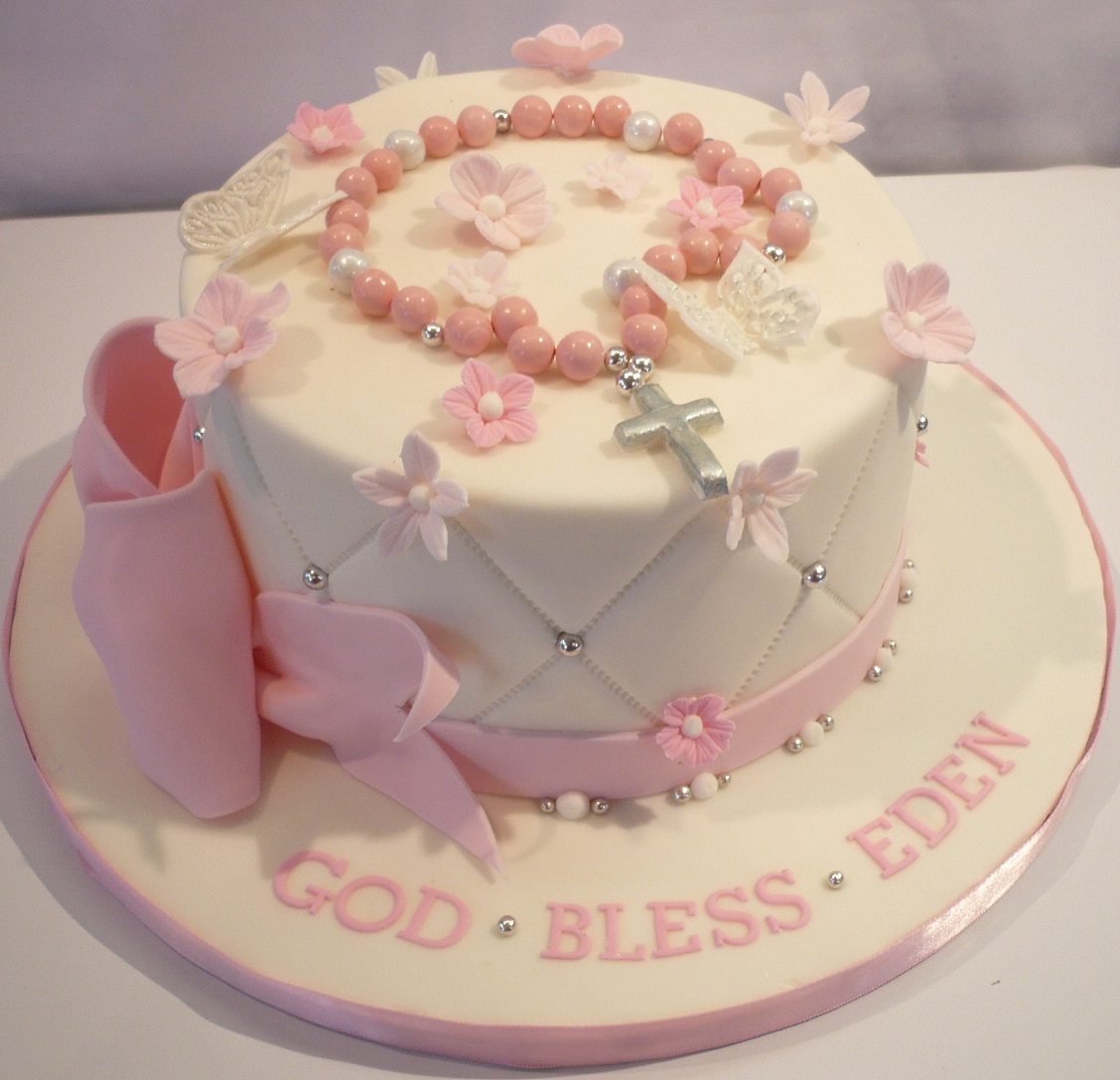 9 Photos of Rosary Christening Cakes For Girls