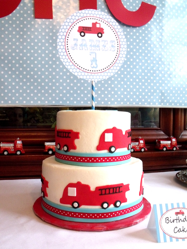 First Fire Truck Birthday Cake