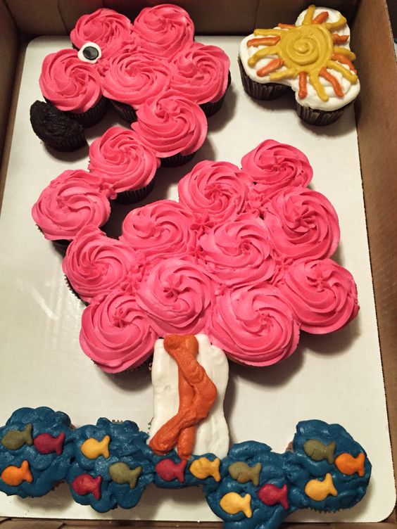 Flamingo Cupcake Cake