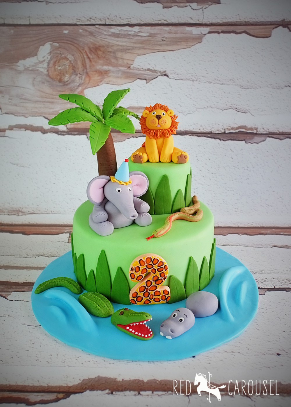 Jungle Animal Birthday Cake