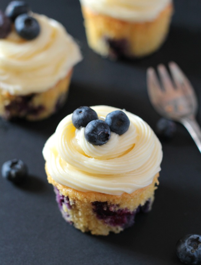 Lemon Blueberry Cupcakes with Cream Cheese Frosting