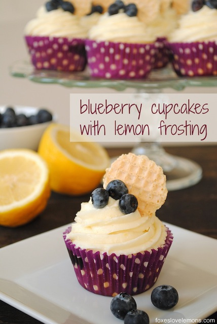 Lemon Blueberry Cupcakes with Cream Cheese Frosting