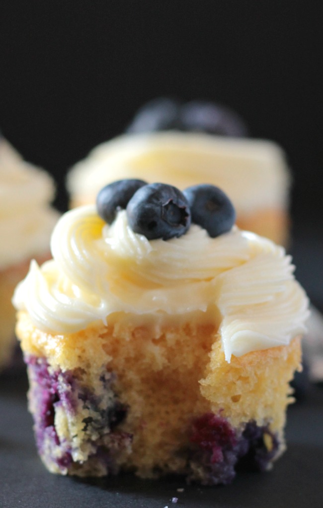 Lemon Blueberry Cupcakes with Cream Cheese Frosting