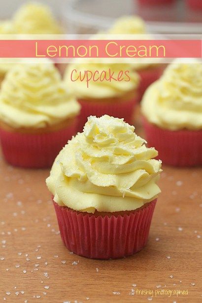 Lemon Cupcakes with Cream Filling