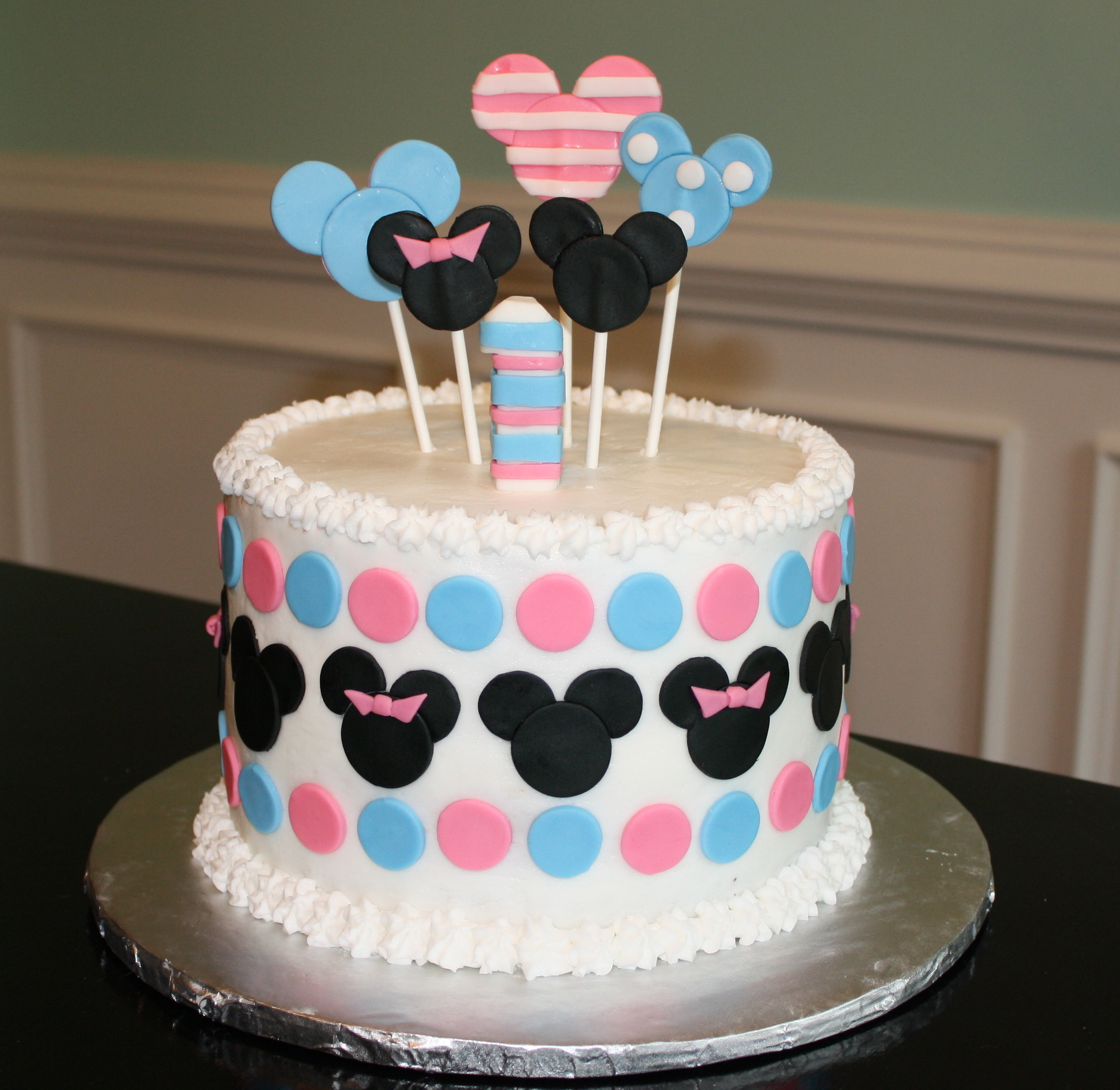 Mickey and Minnie Gender Reveal Cake Ideas