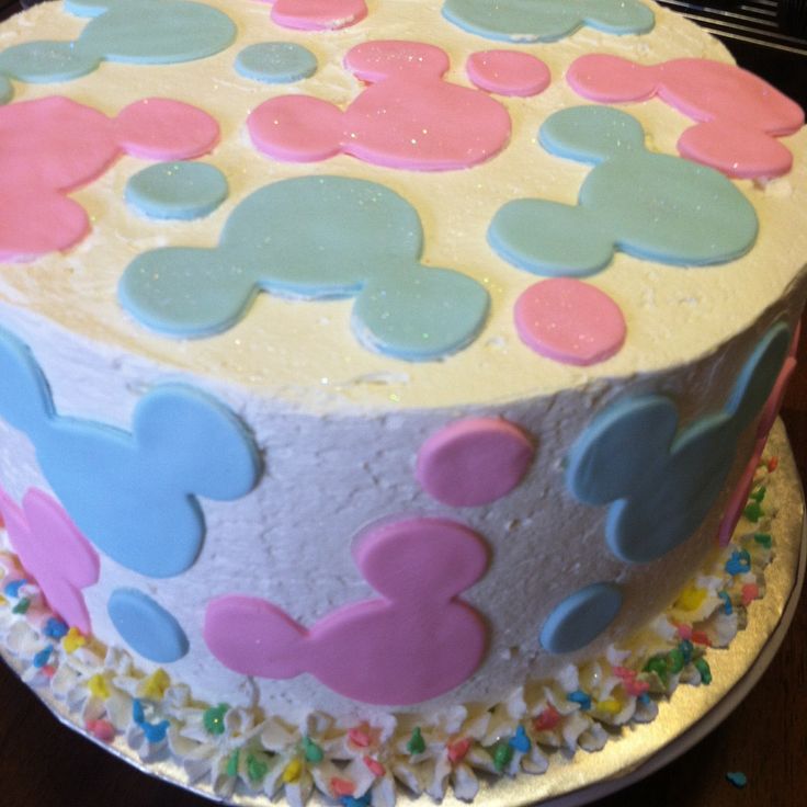 Mickey Gender Reveal Cake