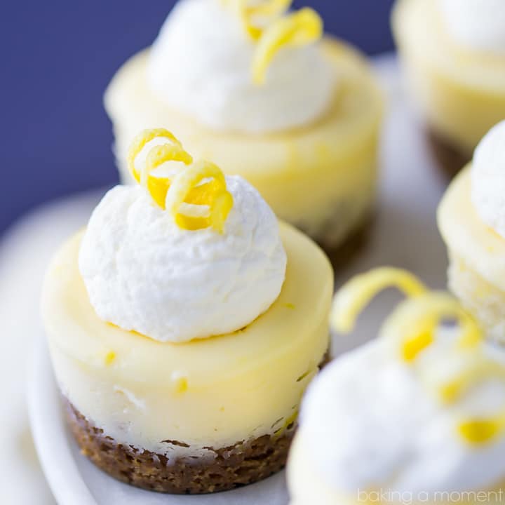 Mini Lemon Cheesecakes with Ginger Cookie Crust