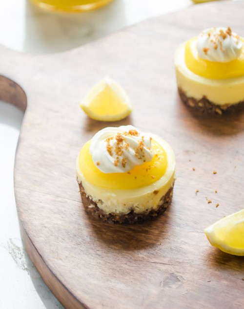 Mini Lemon Cheesecakes with Gingersnap Crust