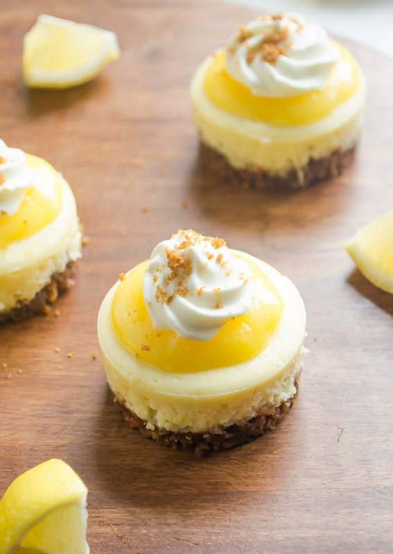 Mini Lemon Cheesecakes with Gingersnap Crust