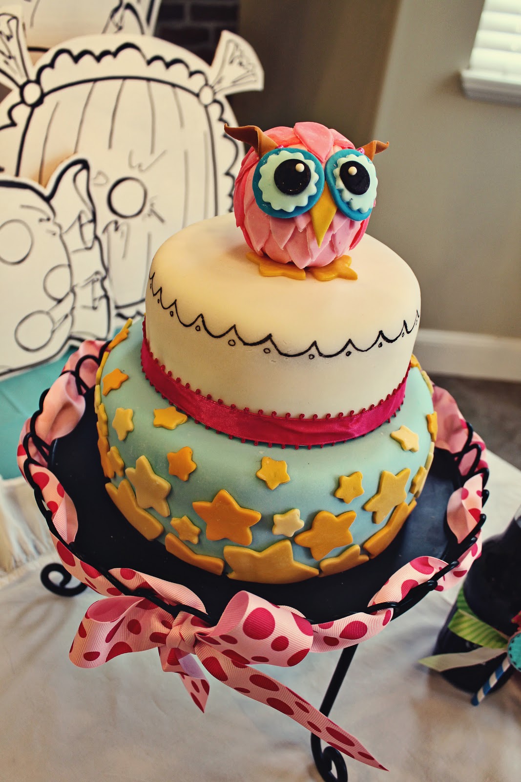 Owl Birthday Party Cake