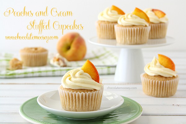 Peaches and Cream Cupcakes