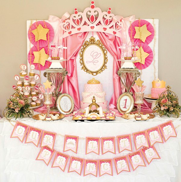 Pink and Gold Royal Princess Birthday Party