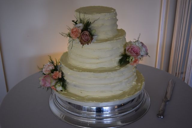 Pink Buttercream Wedding Cake