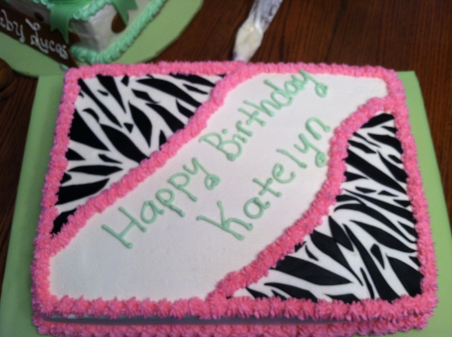 Pink Zebra Birthday Sheet Cake