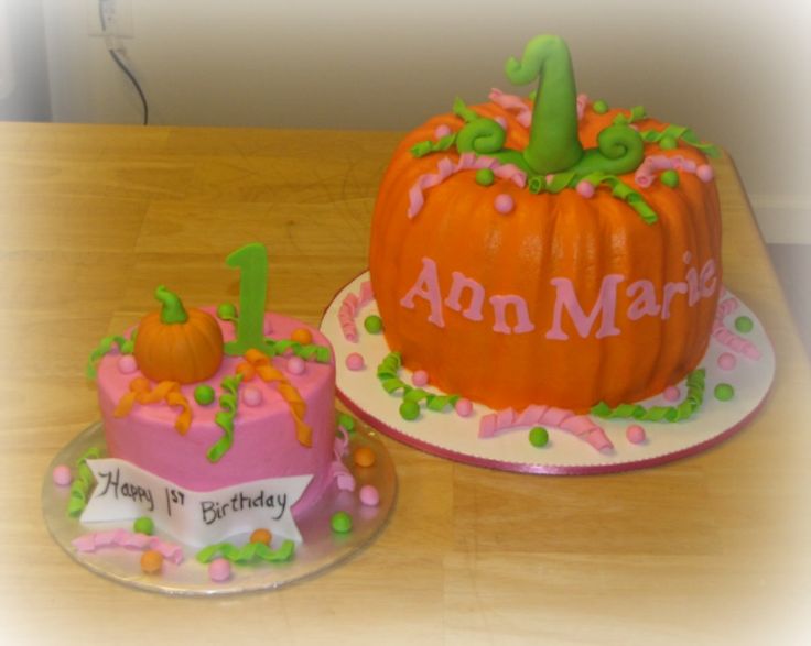 Pumpkin 1st Birthday Smash Cake