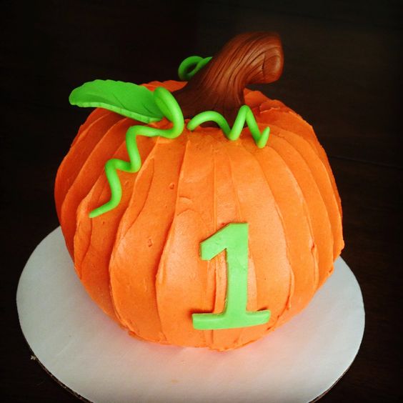 Pumpkin First Birthday Cake