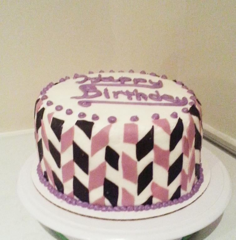 Purple Chevron Birthday Cake