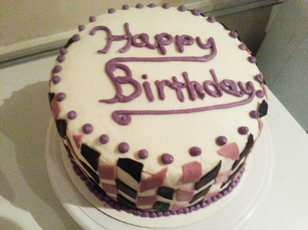 Purple Chevron Birthday Cake