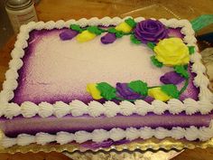 Purple Sheet Cake Designs