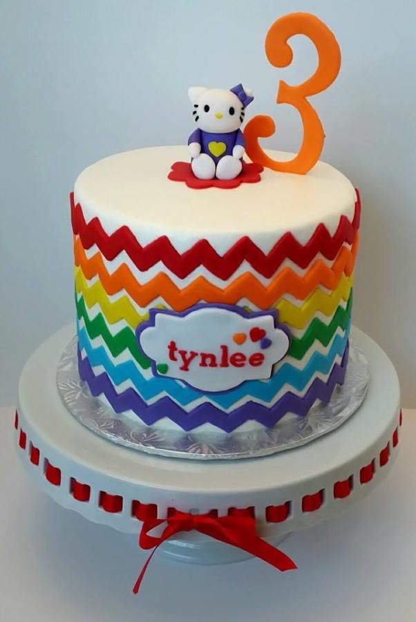 Rainbow Chevron Birthday Cake