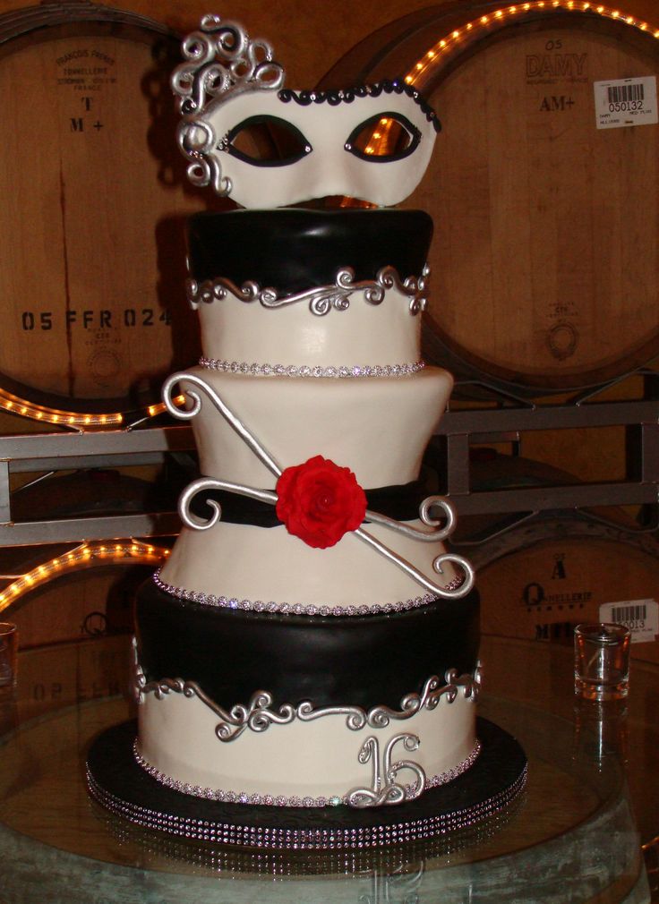 Red and Black Masquerade Cake