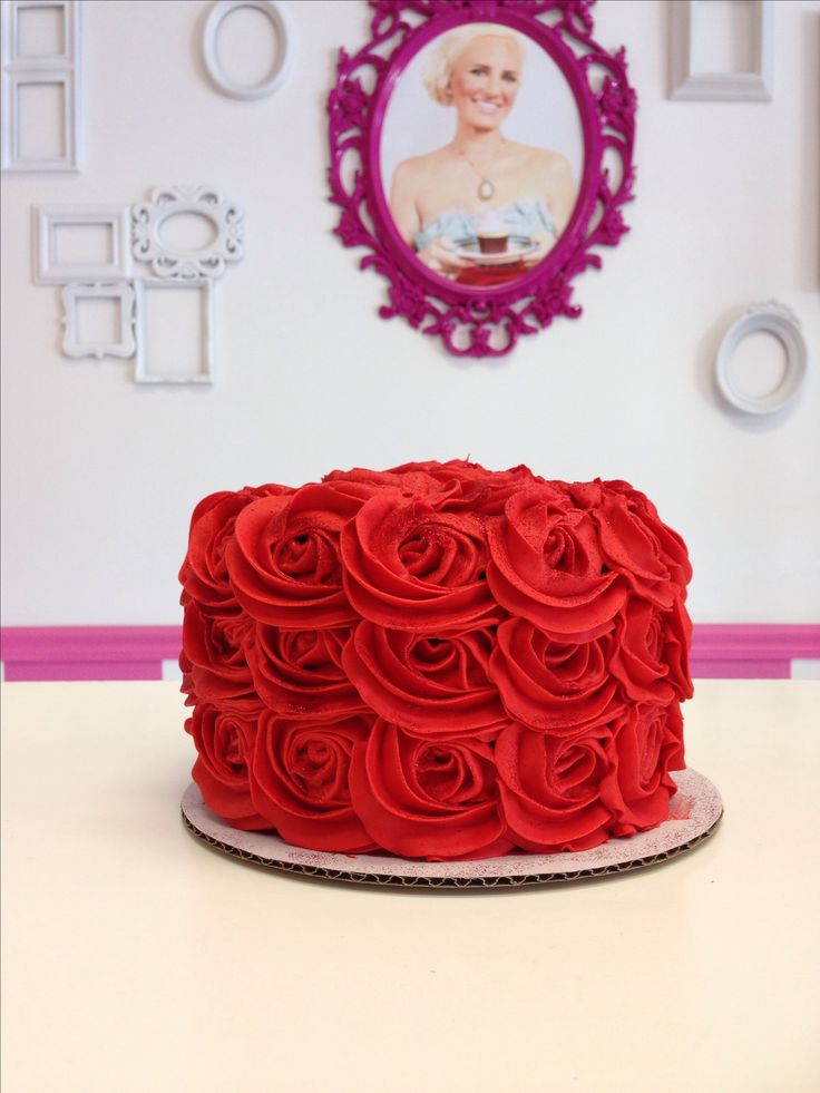 Red and White Birthday Cake