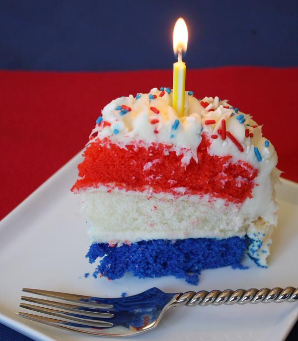 Red White and Blue Birthday Cake