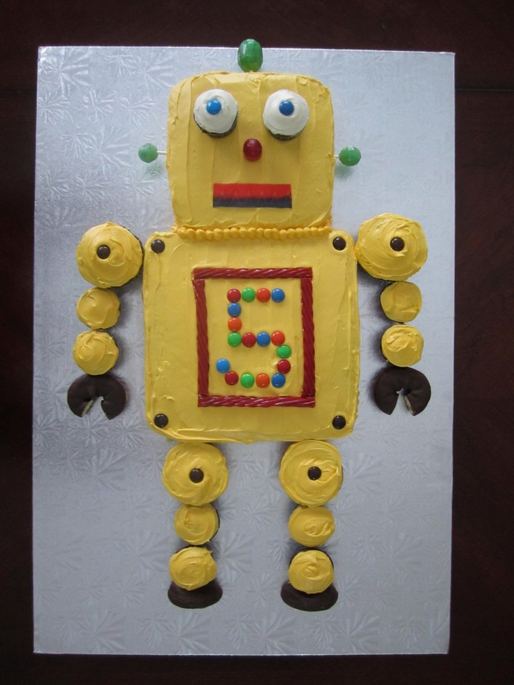 11 Photos of Robot Birthday Cupcakes