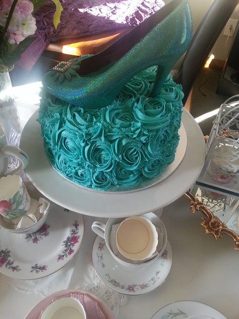 Rose Birthday Cake Teal