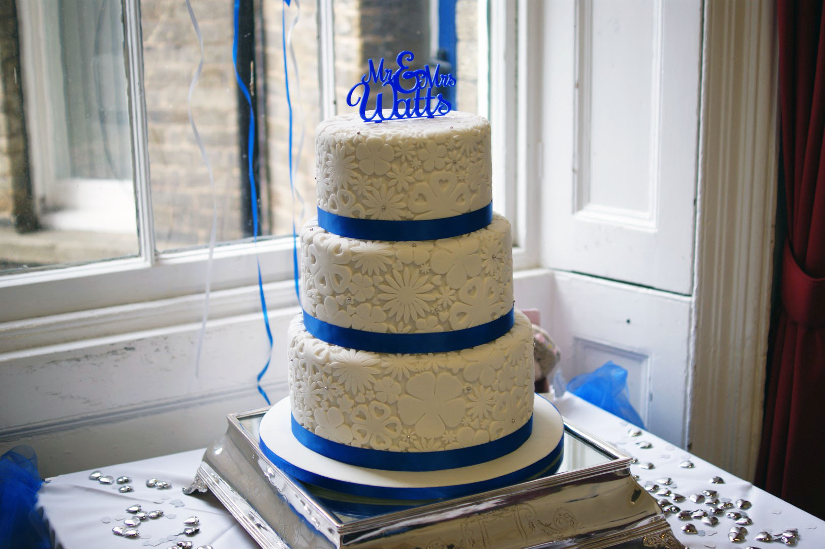 3 Tier Wedding Cake Designs Royal Blue