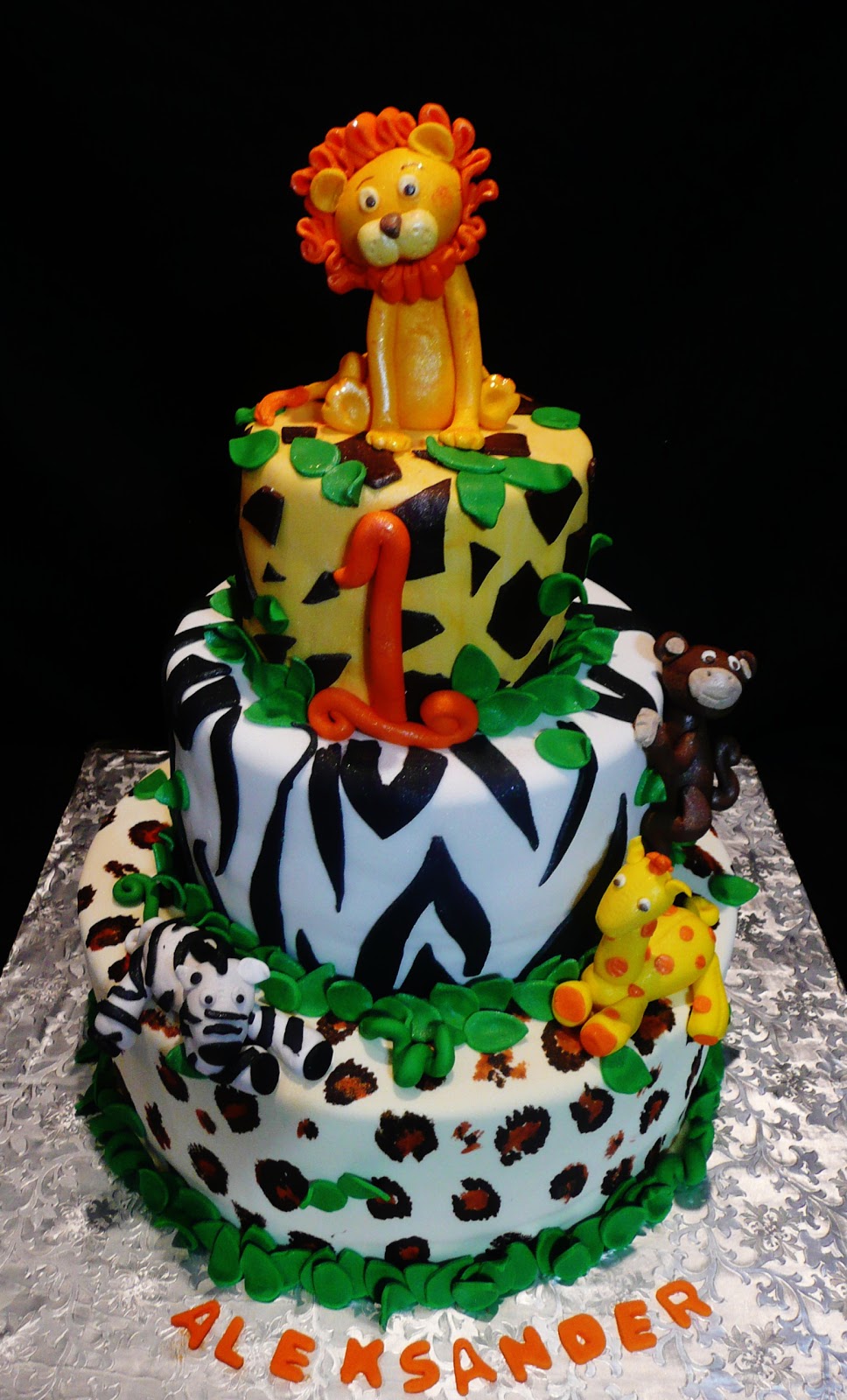 Safari Theme First Birthday Cake