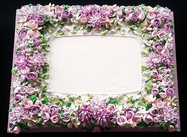 Sheet Cake with Buttercream Flowers