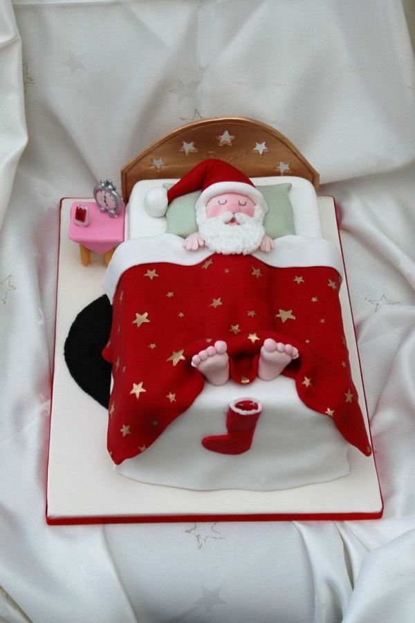 Sleeping Santa Christmas Cake