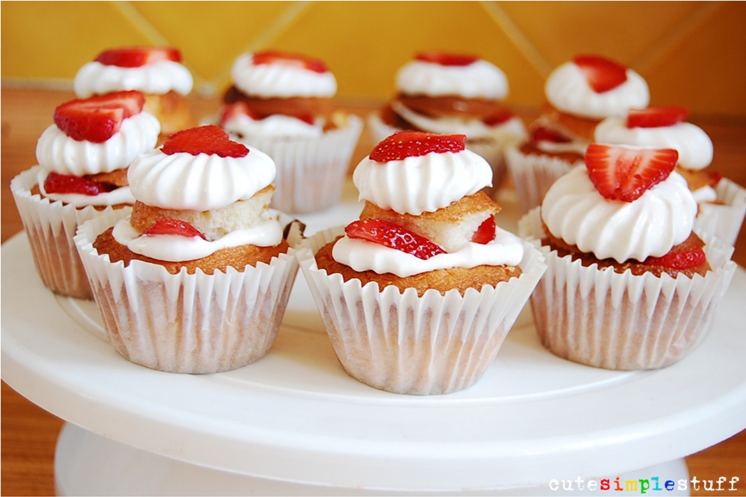 Strawberry Filled Cupcakes with Cream Cheese