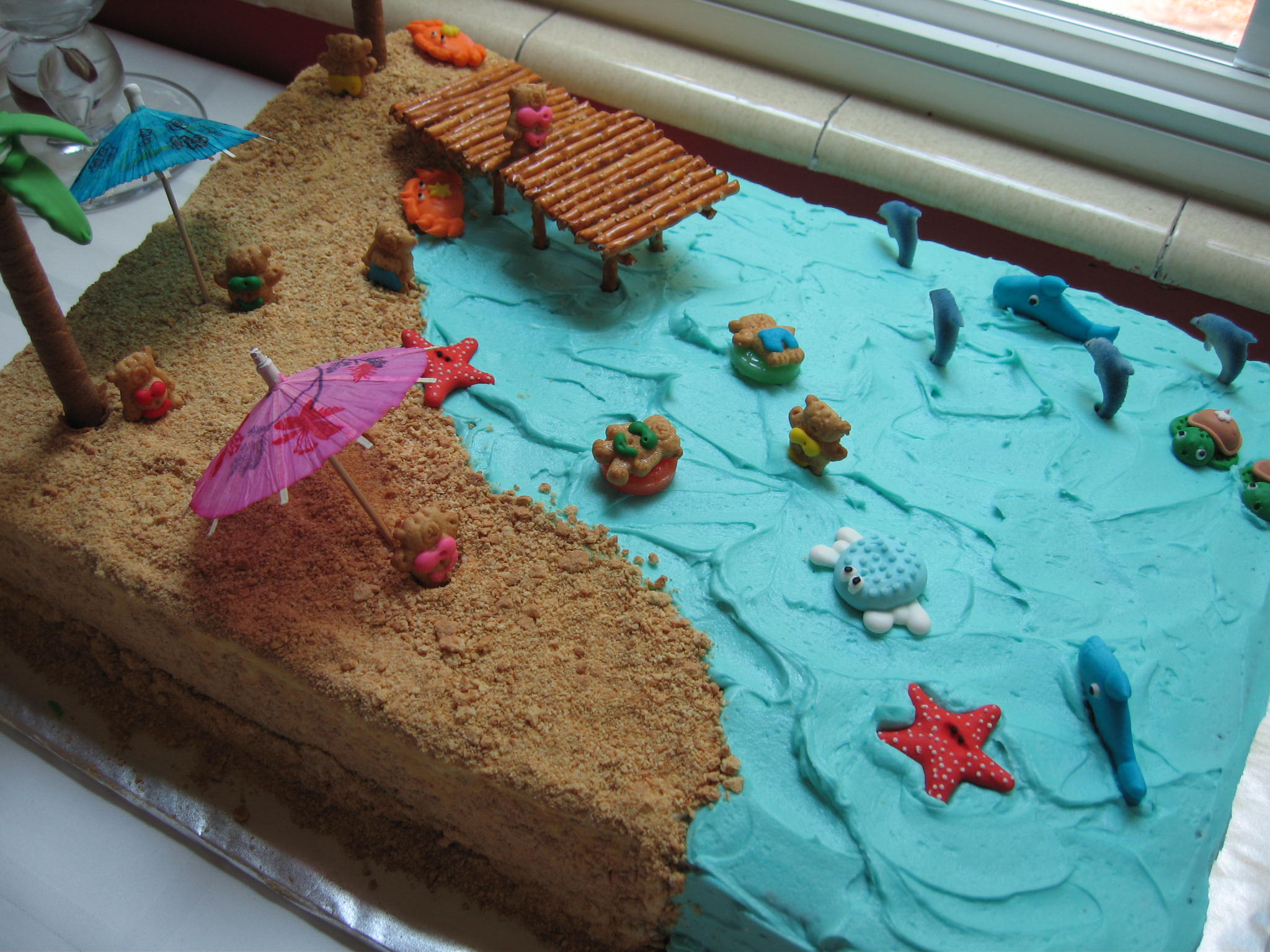 Summer Beach Themed Cake